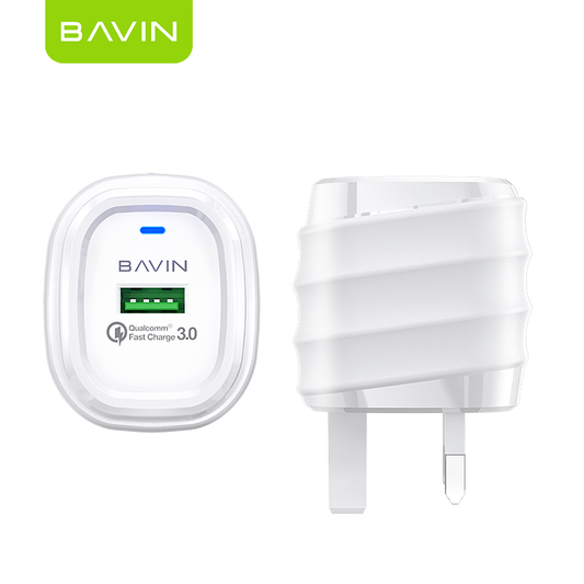 PC555E 18W QC3.0 Fast Charger – High-Speed UK Plug Adapter for Quick & Safe Charging