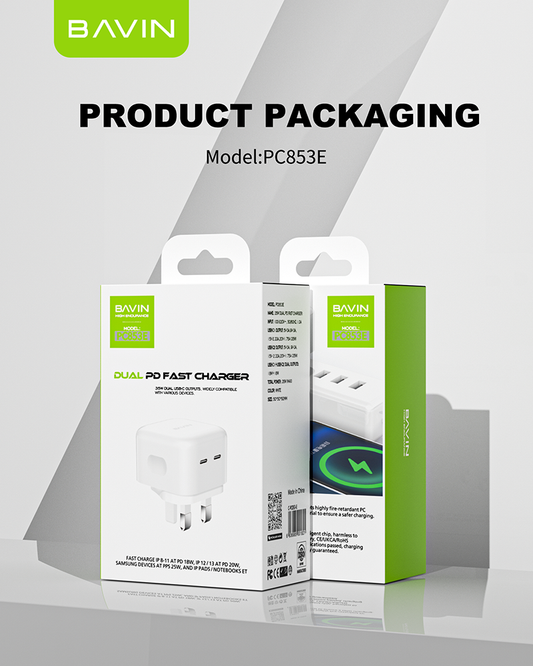 PC853E 35W PD Type-C & USB Fast Charger – Ultra-Powerful Dual-Port Charging Adapter