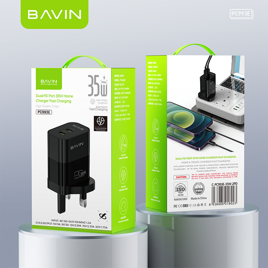 PC993E 35W PD Fast Charger – High-Speed Dual-Port Charging for All Devices