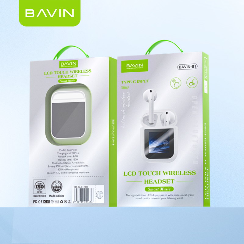 BA81 Wireless Bluetooth Earbuds – LCD Display, Hi-Fi Sound & Smart Touch Control 🎧🔥