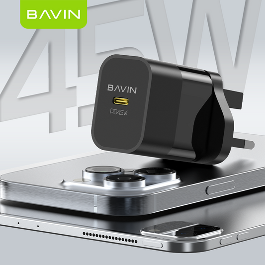 PC986E 45W PD Fast Charger – GaN UK Plug Adapter for High-Speed Charging