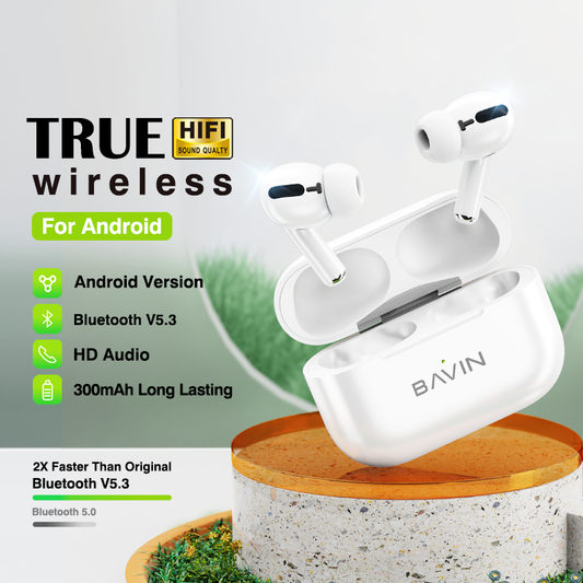 BAVIN BA33 TWS Wireless Bluetooth 5.3 Earbuds – Hi-Fi Stereo Sound & Touch Control 🎧🔥