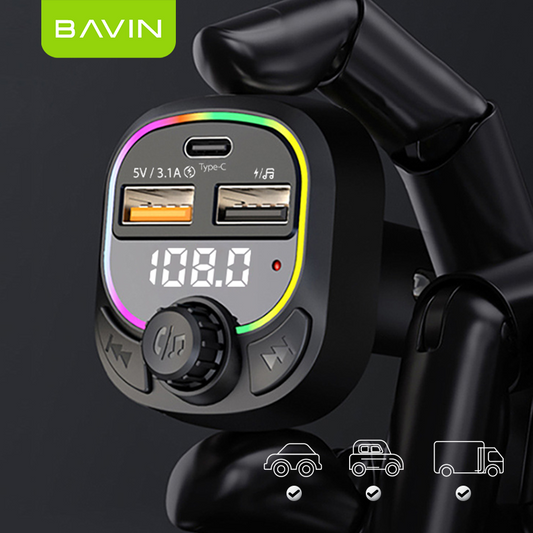 شاحن BAVIN PC2013 الذكي بشاشة الجهد 5 فولت 3.1 أمبير، سريع بمنفذي USB - حل طاقة موثوق وفعال