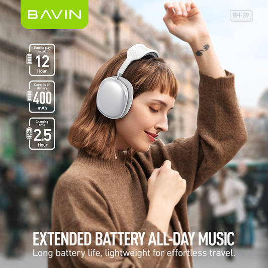 BH39 Wireless Bluetooth 5.3 Noise Cancelling Headphones with Hi-Fi Audio