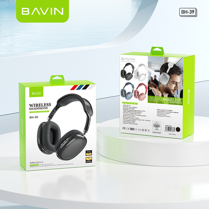 BH39 Wireless Bluetooth 5.3 Noise Cancelling Headphones with Hi-Fi Audio
