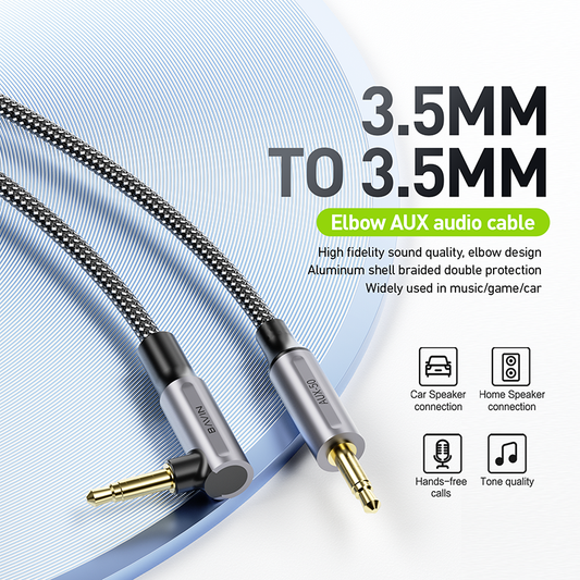 BAVIN AUX50 1M Nylon Braided AUX Cable – Durable, High-Fidelity Audio Connection 🎶🔌