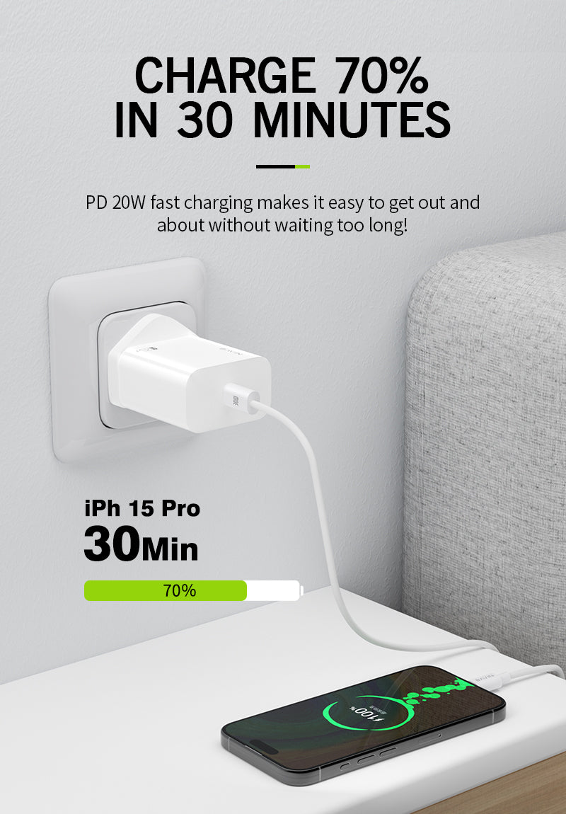 PC938E 20W PD Travel Fast Charger – High-Speed & Compact Charging Solution