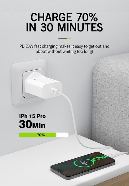 PC938E 20W PD Travel Fast Charger – High-Speed & Compact Charging Solution