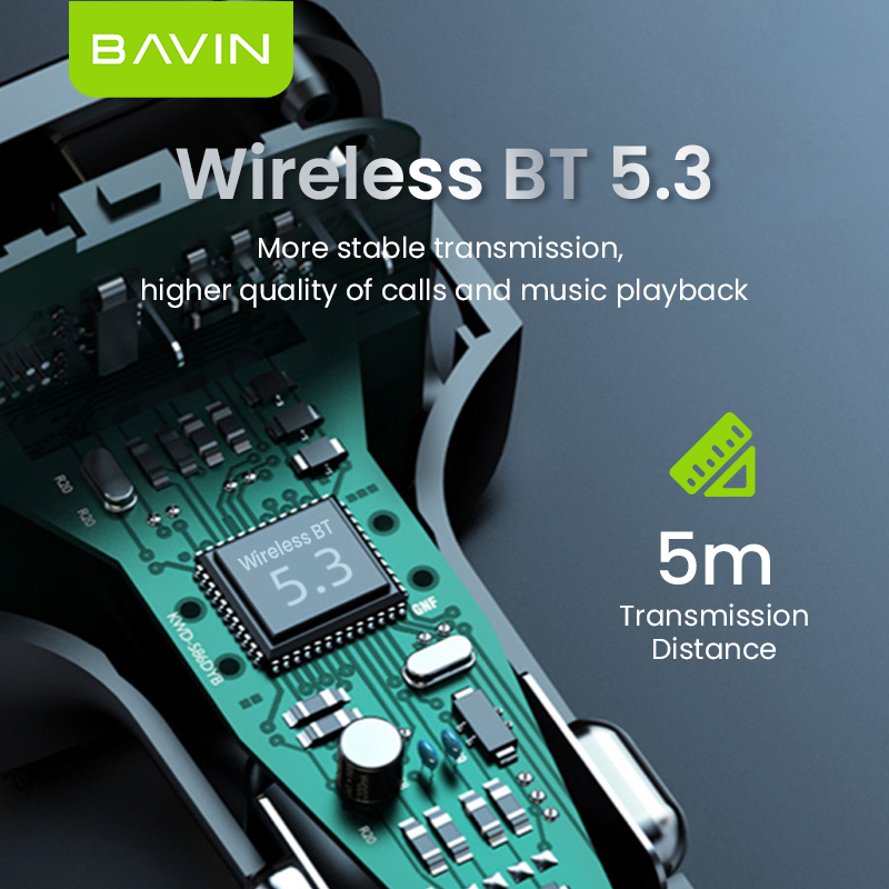شاحن BAVIN PC2013 الذكي بشاشة الجهد 5 فولت 3.1 أمبير، سريع بمنفذي USB - حل طاقة موثوق وفعال