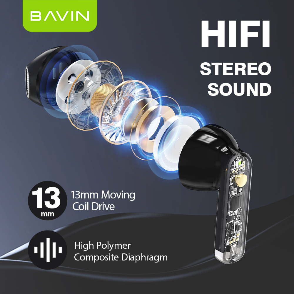 BAVIN BA61 TWS Bluetooth Wireless Earbuds – Hi-Fi Sound, Low Latency & Touch Control 🎧🔥