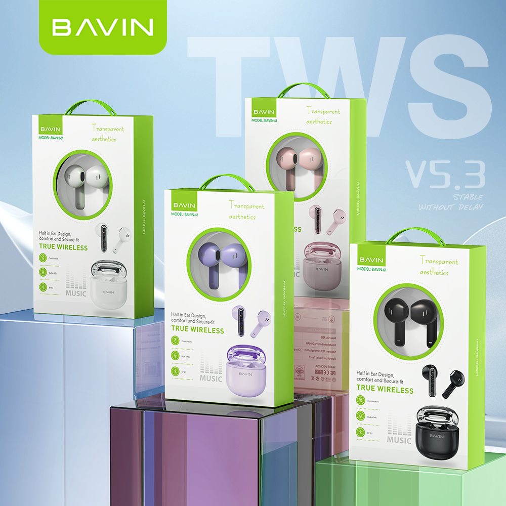 BAVIN BA61 TWS Bluetooth Wireless Earbuds – Hi-Fi Sound, Low Latency & Touch Control 🎧🔥