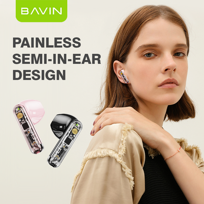 BAVIN BA61 TWS Bluetooth Wireless Earbuds – Hi-Fi Sound, Low Latency & Touch Control 🎧🔥