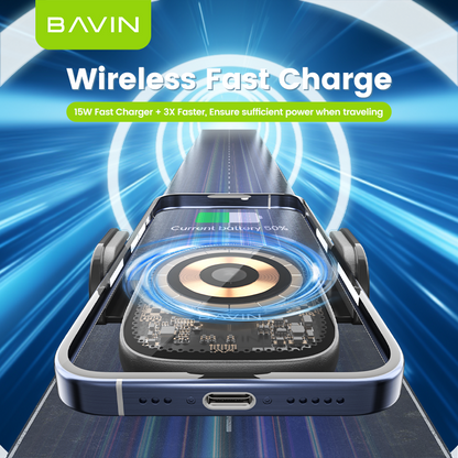 PC1070 15W Wireless Car Charger – Fast Charging & Secure Magnetic Mount 🚗⚡