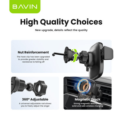 PC1070 15W Wireless Car Charger – Fast Charging & Secure Magnetic Mount 🚗⚡